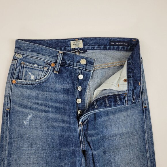 COH Vintage Liya High Rise Classic Fit Distressed Crop Cut off Hem Jean - Picture 7 of 10